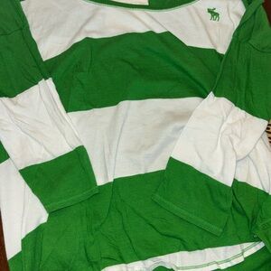 Abercrombie & Fitch Green and White Shirt
